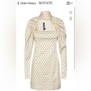Kaya Polka-Dot Cutout Satin Mini Drees by Rotate